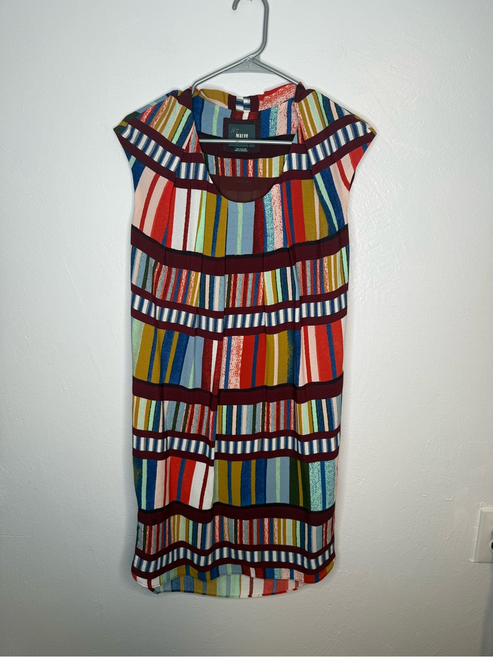 Maeve Anthropologie Multicolor Striped Shift Dress Size 0 - Picture 2 of 14